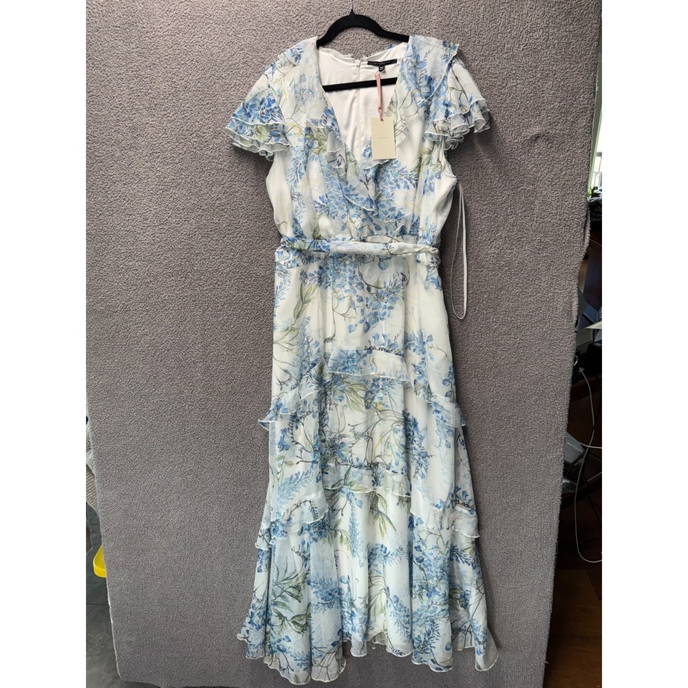 Alex Marie Lillian Gown 18W Bluebell Floral Ruffle Maxi Dress Fairy Romantic NEW
